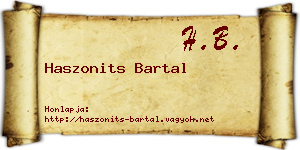 Haszonits Bartal névjegykártya